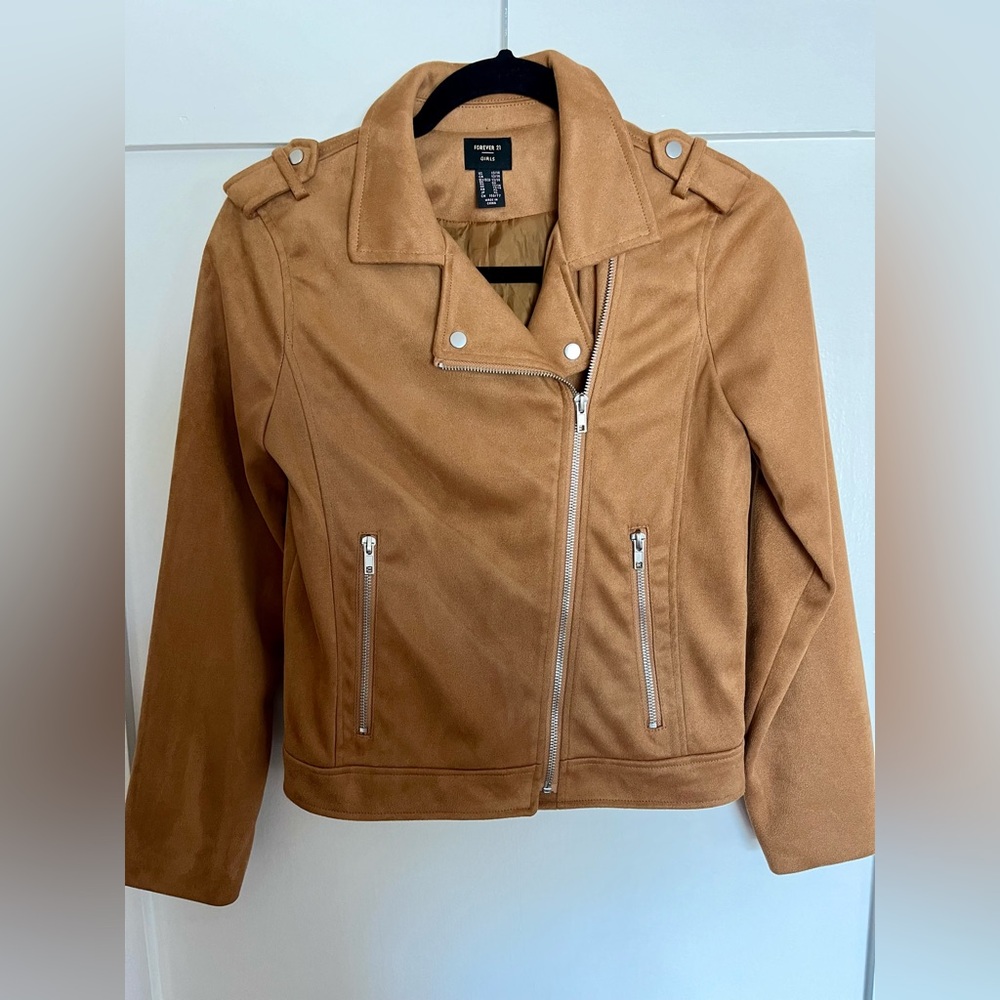 Girls motorcycle faux leather jacket